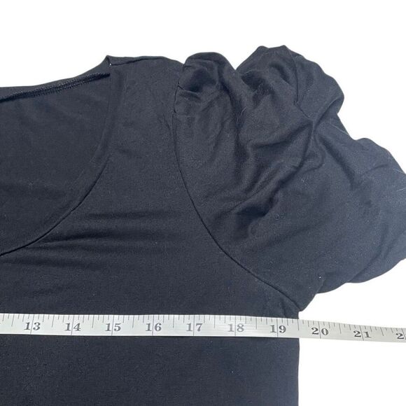 Old Navy Black Bubble Puff Sleeve Scoop Neck Top - Picture 4 of 6